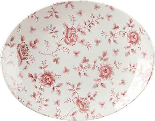 [507844] Bord coupe 31.7cm x 25.5cm Vintage Prints Rose Chintz Cranberry Churchill