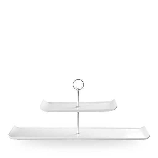 [507863] Schaal rechthoek 56.0cm x 15.3cm h 22.0cm Plate Towers Alchemy Balance White Churchill