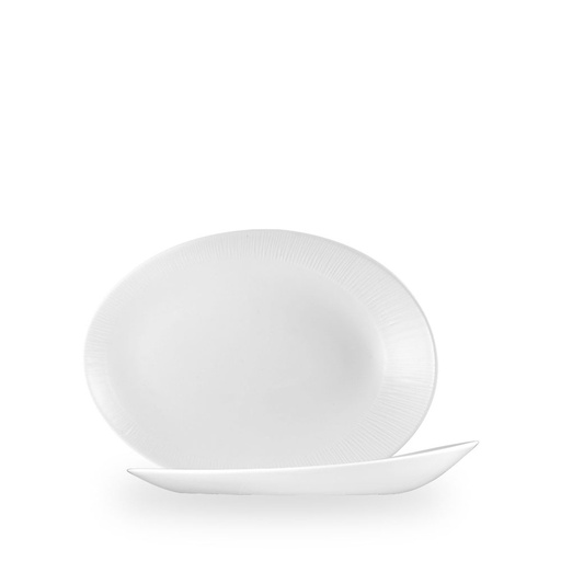 [508062] Bord coupe 25.0cm x 19.4cm h 3.2cm Bamboo Ceramic Churchill