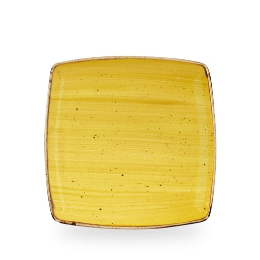 [508231] Bord diep 26.8cm x 26.8cm Stonecast Mustard Churchill