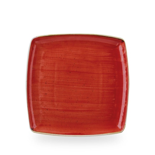 [508257] Bord diep 26.8cm x 26.8cm Stonecast Berry Red Churchill