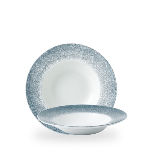 [508367] Bord diep 24.0cm 28.4cl Raku topaz blue Churchill