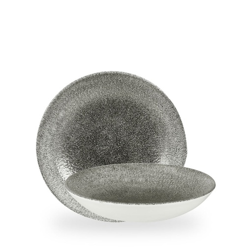 [508387] Bord coupe diep 24.8cm 113.6cl Raku quartz black Churchill