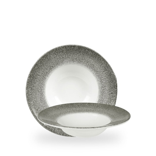 [508394] Bord diep 24.0cm 28.4cl Raku quartz black Churchill