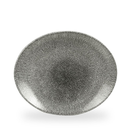 [508436] Bord coupe 31.7cm x 25.5cm Raku Quartz Black Churchill