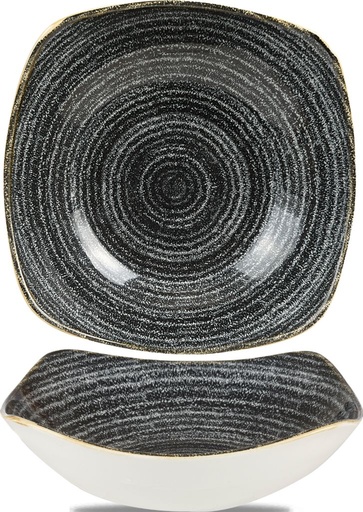 [508443] Kom 23.5cm x 23.5cm 127.9cl Studio Prints Homespun Charcoal Black Churchill