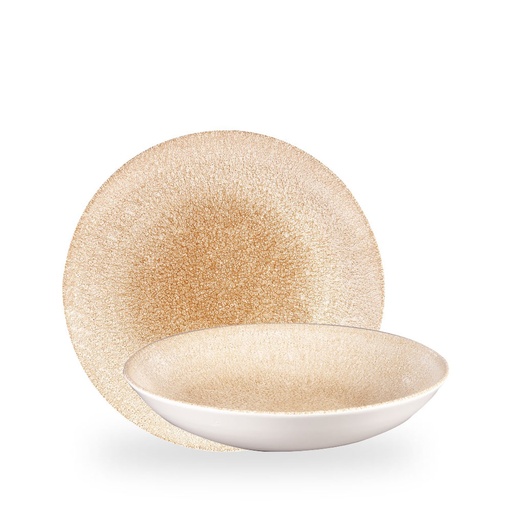 [508478] Bord coupe diep 24.8cm 113.6cl Raku Garnet Orange Churchill