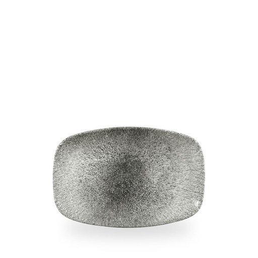 [508529] Schaal rechthoek 23.7cm x 15.7cm Raku Quartz Black Churchill