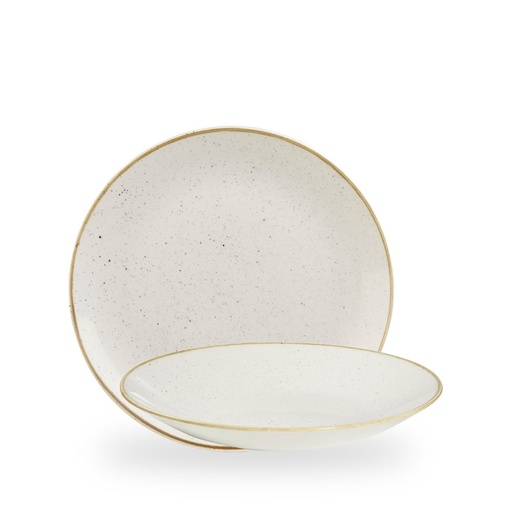 [508588] Bord coupe diep 25.5cm h 3.5cm Stonecast Barley White Churchill