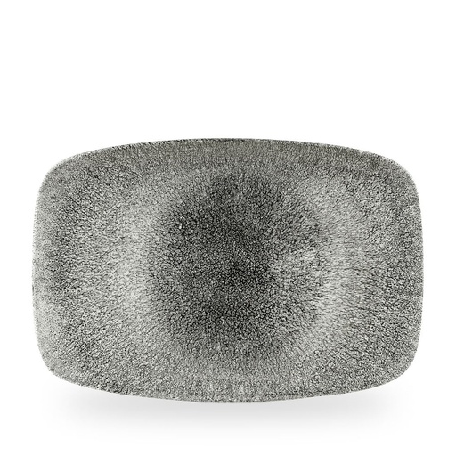 [508666] Schaal rechthoek 34.4cm x 23.4cm Raku quartz black Churchill