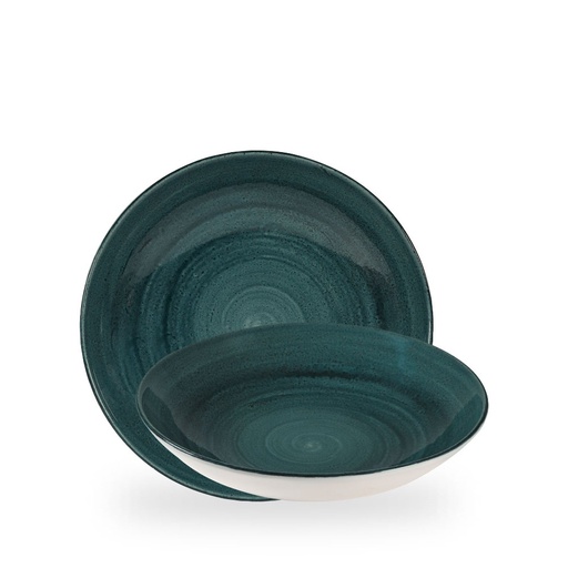 [508706] Bord coupe diep 24.8cm 113.6cl Stonecast Patina Rustic Teal Churchill