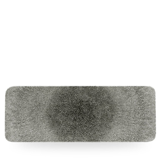 [508794] Schaal rechthoek 37.6cm x 14.0cm Studio prints Raku quartz black Churchill