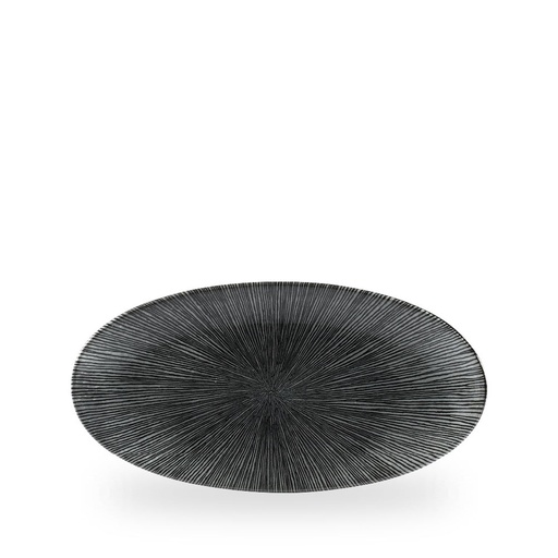 [508853] Bord plat 29.9cm x 15.0cm Agano black Churchill