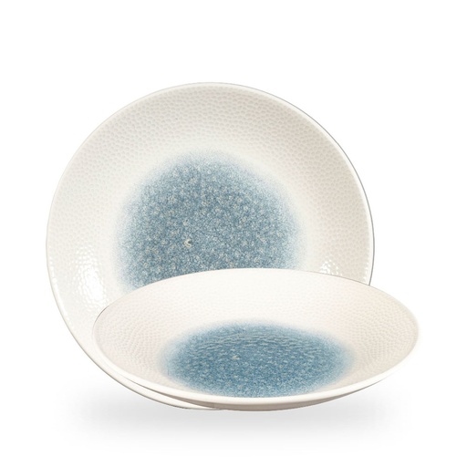 [508883] Bord coupe diep 28.1cm h 3.7cm Isla Print Raku Topaz Blue Churchill