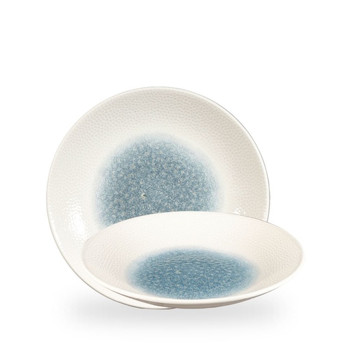 [508885] Bord coupe diep 25.5cm h 3.5cm Isla Print Raku Topaz Blue Churchill