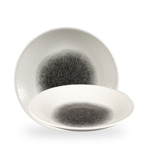 [508886] Bord coupe diep 28.1cm h 3.7cm Isla Print Raku Quartz Black Churchill