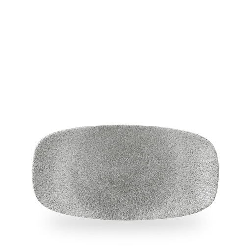 [508897] Bord plat 29.8cm x 15.3cm Raku Jasper Grey Churchill