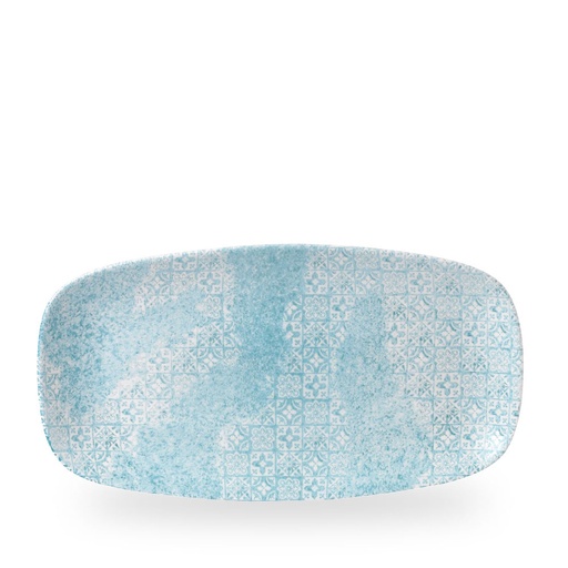 [509012] Schaal rechthoek 35.5cm x 18.9cm Vintage prints med tiles aquamarine Churchill