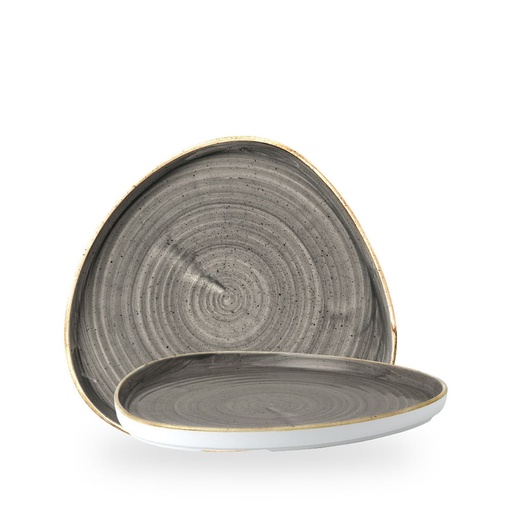 [509182] Bord plat driehoek 26.0cm h 2.0cm Stonecast grey Churchill