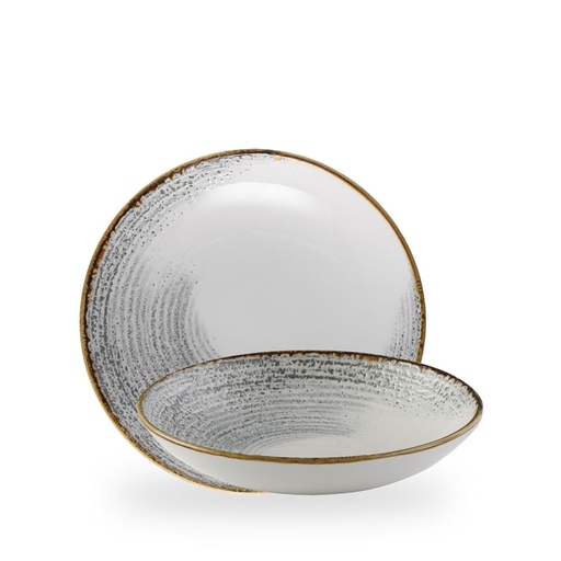 [509314] Bord coupe diep 24.8cm 113.6cl Studio Prints Homespun Accents Jasper Grey Churchill