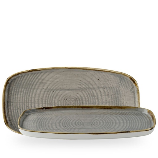 [509374] Schaal rechthoek 35.0cm x 18.5cm h 2.0cm Stonecast Grey Churchill