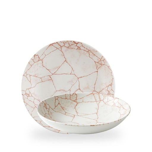 [509419] Bord coupe diep 24.8cm 113.6cl Studio prints kintsugi coral Churchill