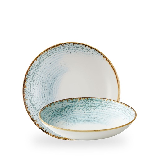 [509443] Bord coupe diep 24.8cm 113.6cl Homespun accents aquamarine Churchill