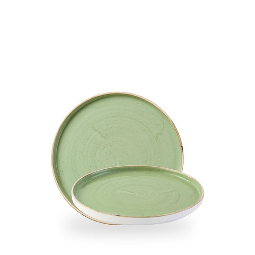 [509588] Bord walled 21.0cm h 2.0cm Stonecast Sage Green Churchill