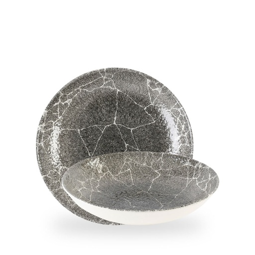 [509700] Bord coupe diep 24.8cm 113.6cl Kintsugi Reverse Quartz Black Churchill