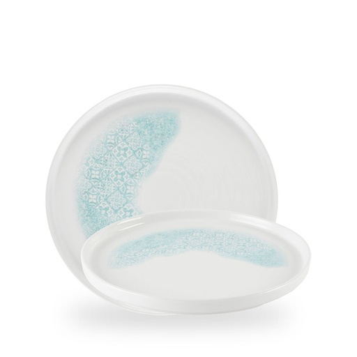 [509709] Bord plat 26.0cm h 2.0cm Med Tiles Aquamarine Churchill
