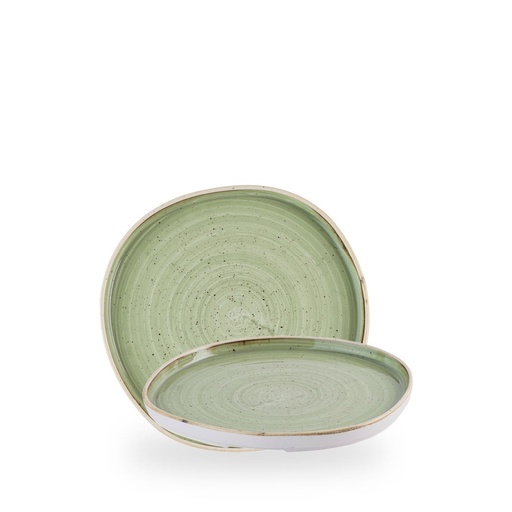 [509794] Bord walled organisch 21.0cm h 2.0cm Stonecast Sage Green Churchill