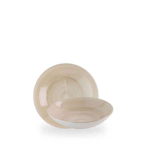 [509832] Bord coupe diep 18.2cm Stonecast Canvas Natural Churchill
