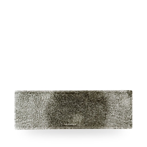 [509889] Schaal rechthoek 32.3cm x 10.5cm Raku Quartz Black Churchill