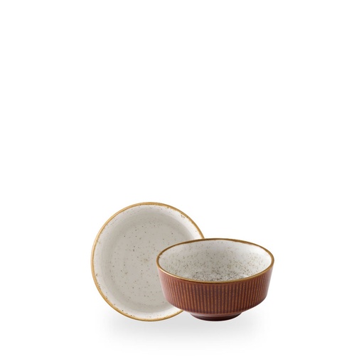 [509959] Kom 13.0cm h 6.2cm 40.0cl Nourish Cinnamon Brown Barley White Churchill