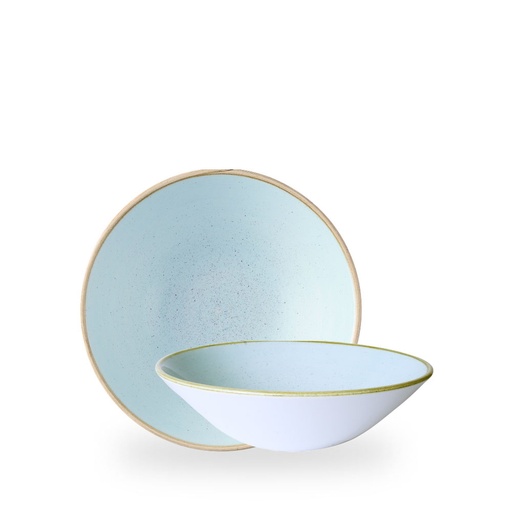 [510007] Kom 22.2cm h 6.5cm Stonecast Duck Egg Churchill