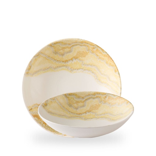 [510090] Bord coupe diep 24.8cm 113.6cl Inked Tide Gold Churchill