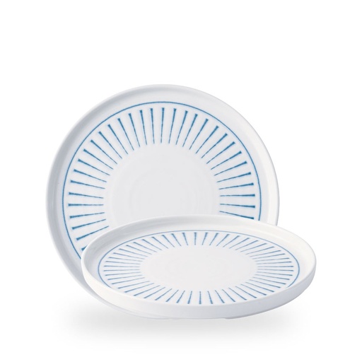 [510186] Bord plat 26.0cm h 2.0cm Inked Era Blue Churchill