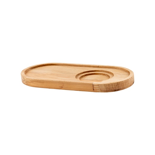 [510757] Serveertray met uitsparing ovaal 22x11x1.8cm Oak Natural Grain Joy Buffet
