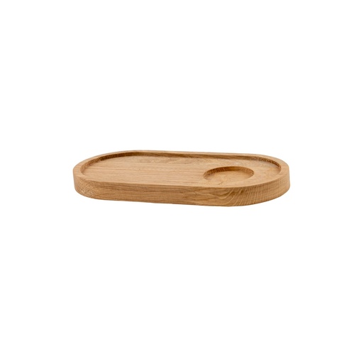 [510758] Serveertray met uitsparing ovaal 20x10x1.8cm Oak Natural Grain Joy Buffet