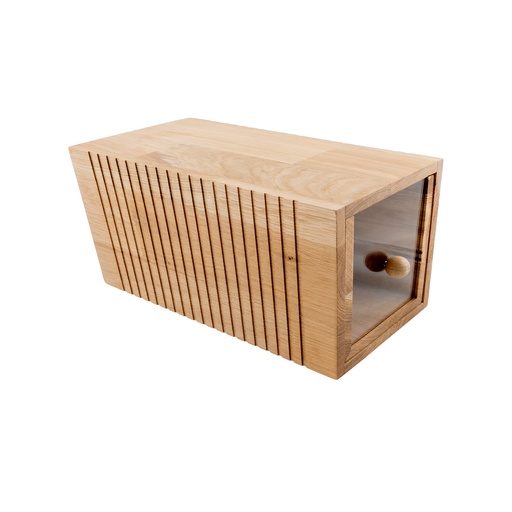 [510761] Houten brood box met lade 34.9x17.5x18.8cm Oak Natural Sylvan Joy Buffet