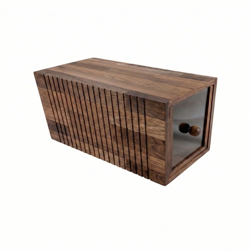 [510762] Houten brood box met lade 34.9x17.5x18.8cm Walnut Sylvan Joy Buffet