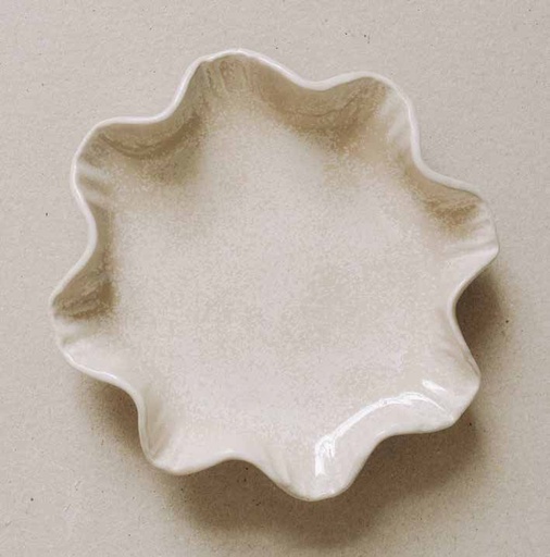 [510982] Bord walled 21.0x4.0cm Ice Ruffled  Aarde Poemi