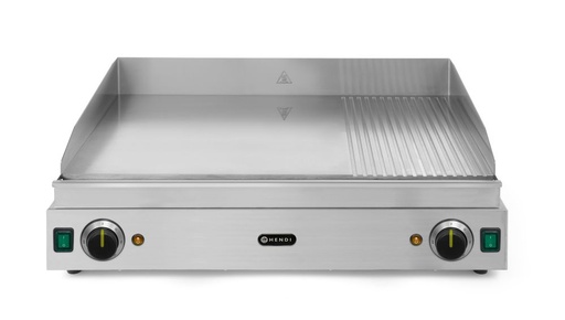 [511263] Bakplaat Profi Line 2/3 glad 1/3 geribd 230V 3500W Hendi