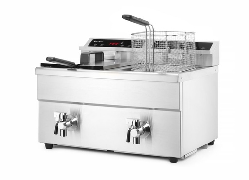 [511351] Inductie friteuse Profi Line 2x8 l met aftap 230V 2x3500W Hendi