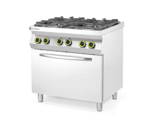 [511408] Gasfornuis 4 pits hetelucht oven - GN 1/1 Hendi