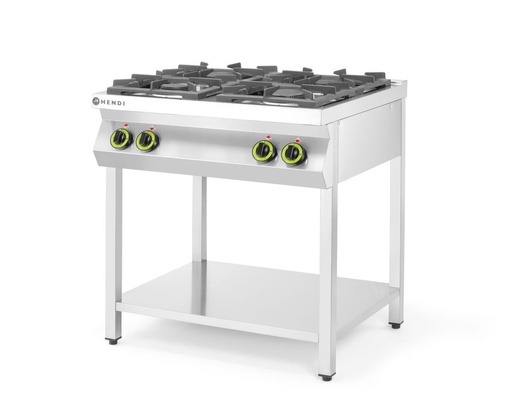 [511438] Gasfornuis Kitchen Line 4-pits open standaard Hendi