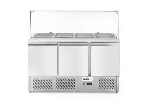 [511476] Saladette met glazen vitrine 3 deuren 380 l 230V 310W Hendi