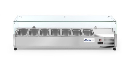 [511485] Opzetkoelvitrine display glas 7x GN 1/4 Hendi