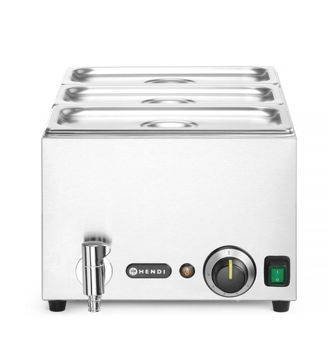 [511587] Bain-Marie met wateraftapkraan +GN 1/3 & deksels 230V 1000W Hendi