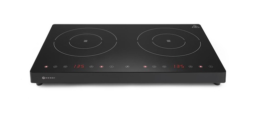 [511600] Dubbele Inductiekookplaat zw 230V 2000W+1500W Kitchen Line Hendi